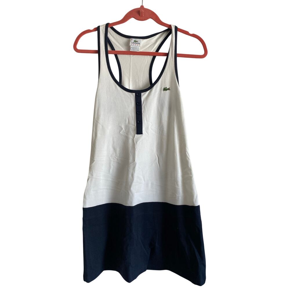 LaCoste Sport Tennis Dress White and Navy
